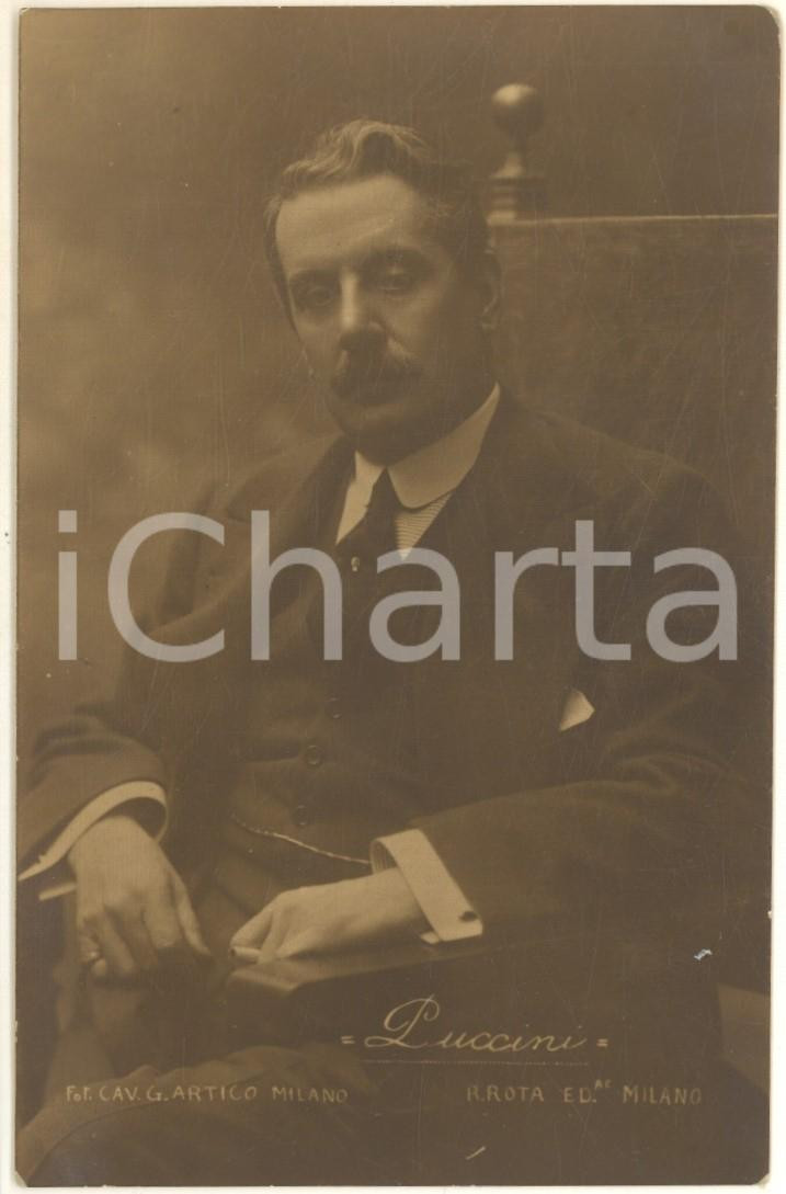 Cartolina originale da collezione 1910 ca LIRICA Ritratto di Giacomo PUCCINI Cartolina ed. ROTA FP NV 1