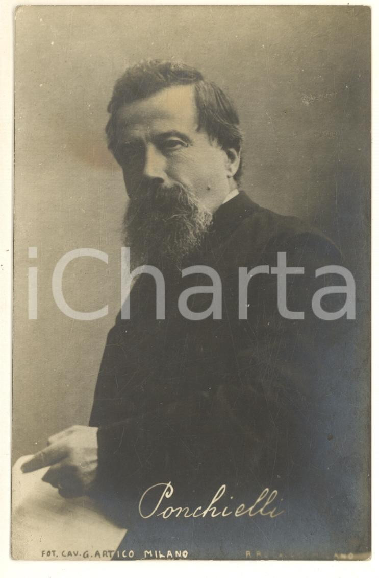 Cartolina originale da collezione 1910 ca LIRICA Ritratto di Amilcare PONCHIELLI Cartolina ed. ROTA FP NV 1