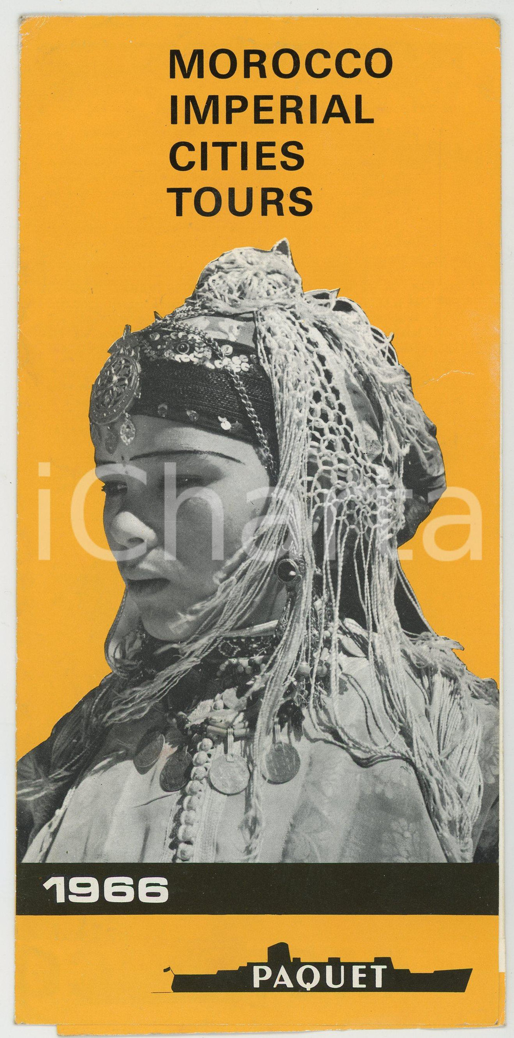 Materiale pubblicitario d’epoca 1966 Compagnie PAQUET   MOROCCO Imperial Cities tours Brochure ILLUSTRATA 1