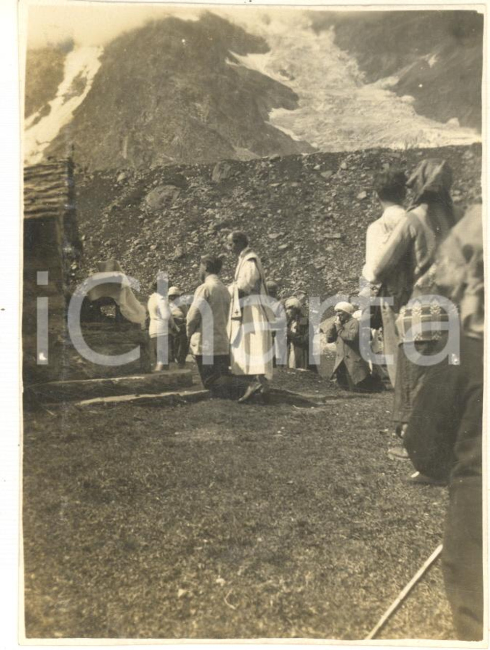 Fotografia d epoca originale Agosto 1929 ALPE PEDRIOLA VB Una funzione religiosa all aperto Foto 8x11 1
