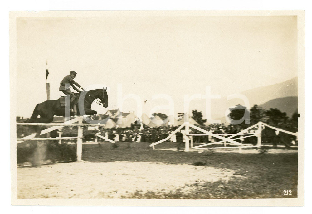 Fotografia d epoca originale 1919 INNSBRUCK Concorso ippico  Foto con autografo Giannino ANTONA TRAVERSI 1