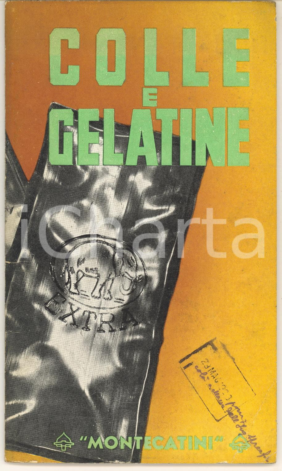 Materiale pubblicitario d’epoca 1935 ca MILANO Società MONTECATINI Colle e gelatine Libretto ILLUSTRATO 44 pp. 1