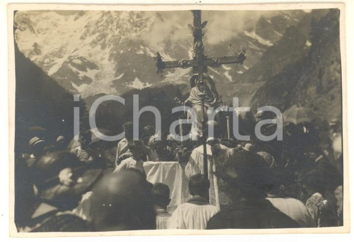 Fotografia d epoca originale Agosto 1929 ALPE PEDRIOLA VB Una Messa all aperto Fotografia 9x6 cm 1