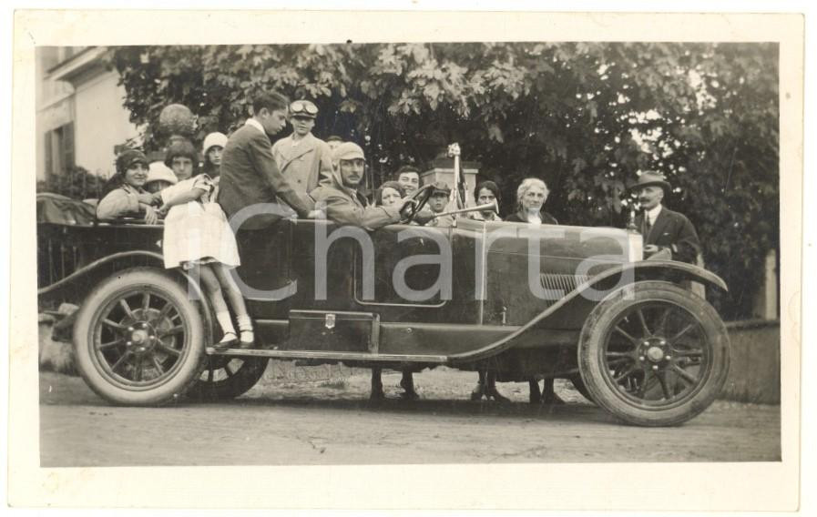 Fotografia d epoca originale 1925 STRESA VB Automobile con pilota e famiglia Foto VINTAGE 11x6 cm 1