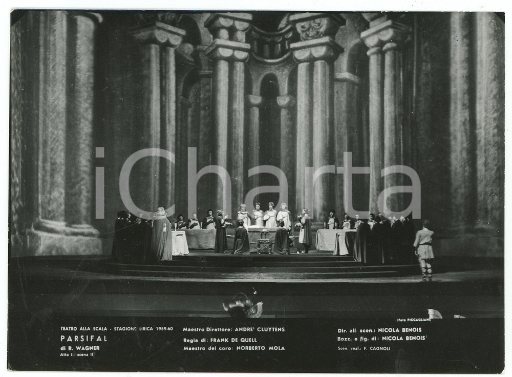 Fotografia d epoca originale 195960 MILANO  Teatro alla SCALA Parsifal  Atto I Scena II Foto PICCAGLIANI 1