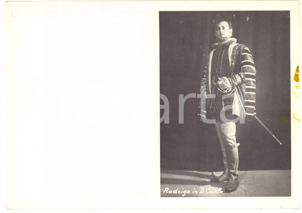 Materiale pubblicitario d’epoca 1978 LIRICA TITO GOBBI nel Don Carlos  Cartoncino pubblicitario EMI 1