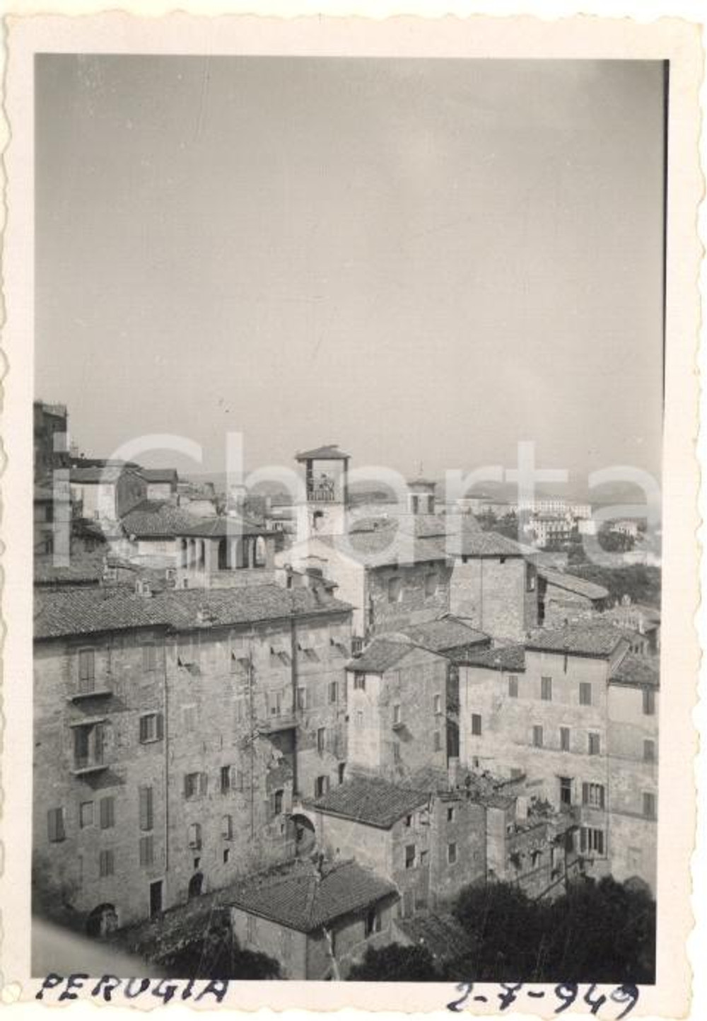 1949 PERUGIA Veduta della città dai tetti *Foto VINTAGE ARTISTICA 7x9 cm