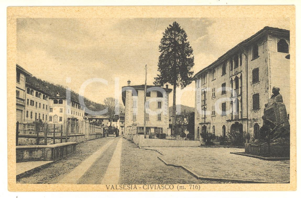 Cartolina originale da collezione 1938 CIVIASCO VC Veduta del paese nella VALSESIA Cartolina postale FP VG 1