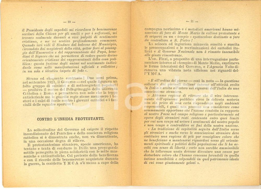 Libro, pubblicazione d epoca 1924 PNF PROPAGANDA Religione e clero nell opera del governo fascista 31 pp. 1