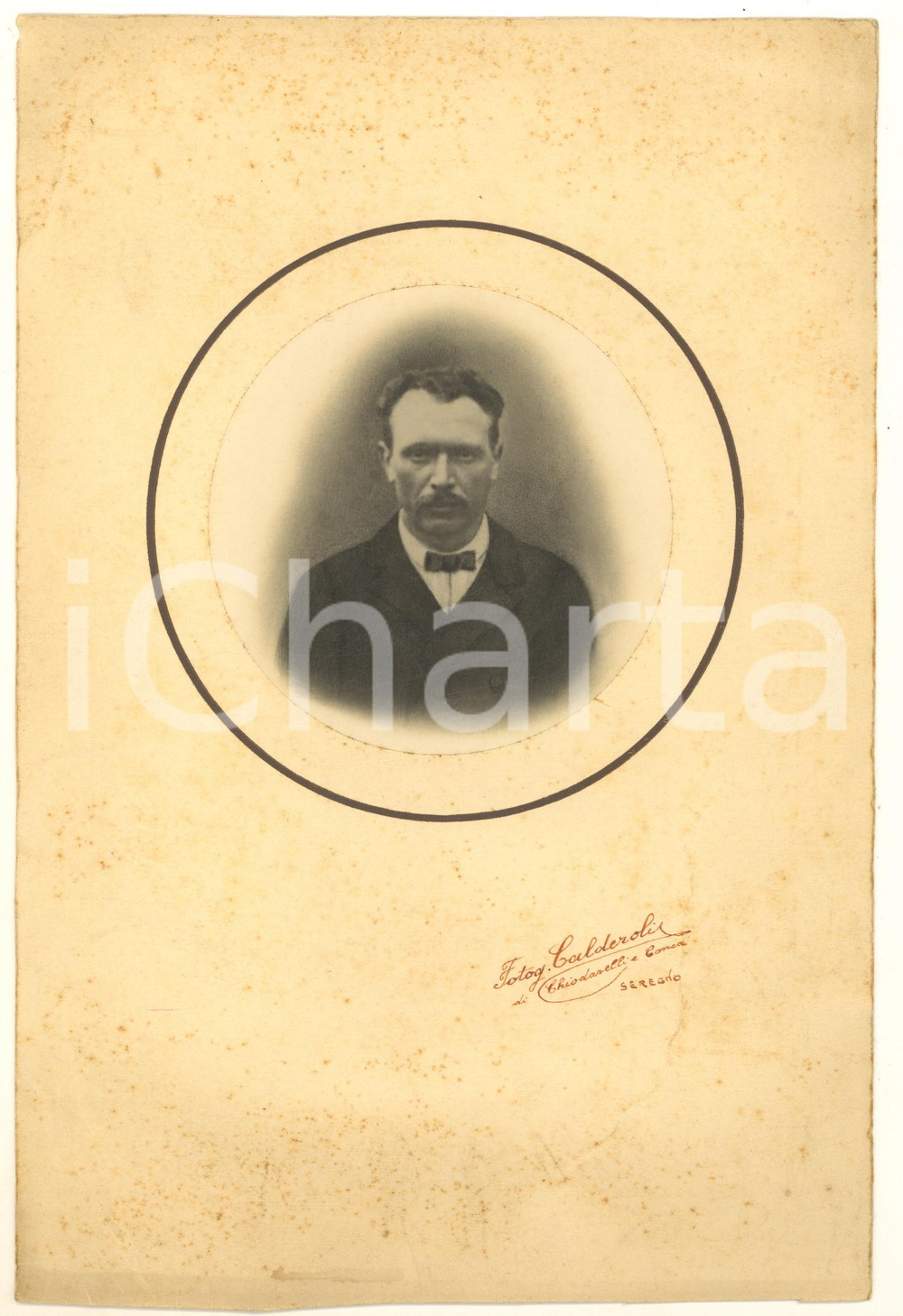 Fotografia d epoca originale 1910 ca SEREGNO MB Ritratto maschile in abito scuro Fotografia CALDEROLI 1