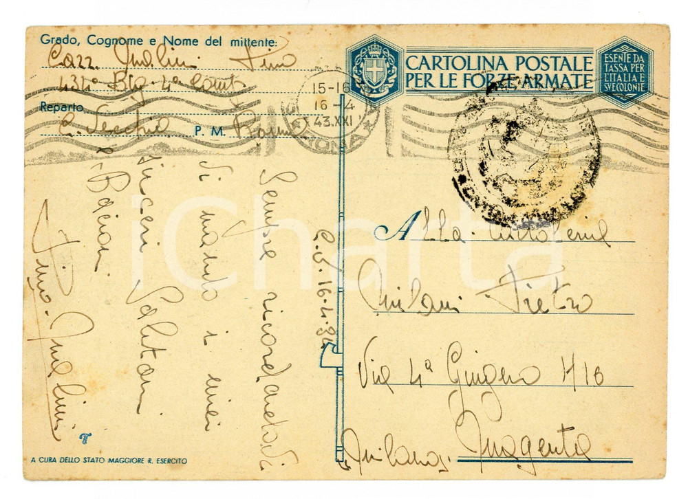 1943 WW2 Agguato dei BERSAGLIERI al nemico *Cartolina UMORISTICA Franchigia