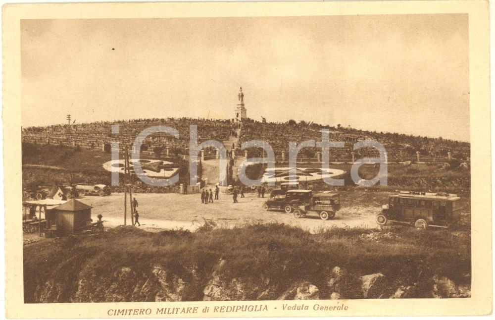 Cartolina originale da collezione 1930 ca CIMITERO MILITARE DI REDIPUGLIA Veduta generale Cartolina ANIMATA FP 1