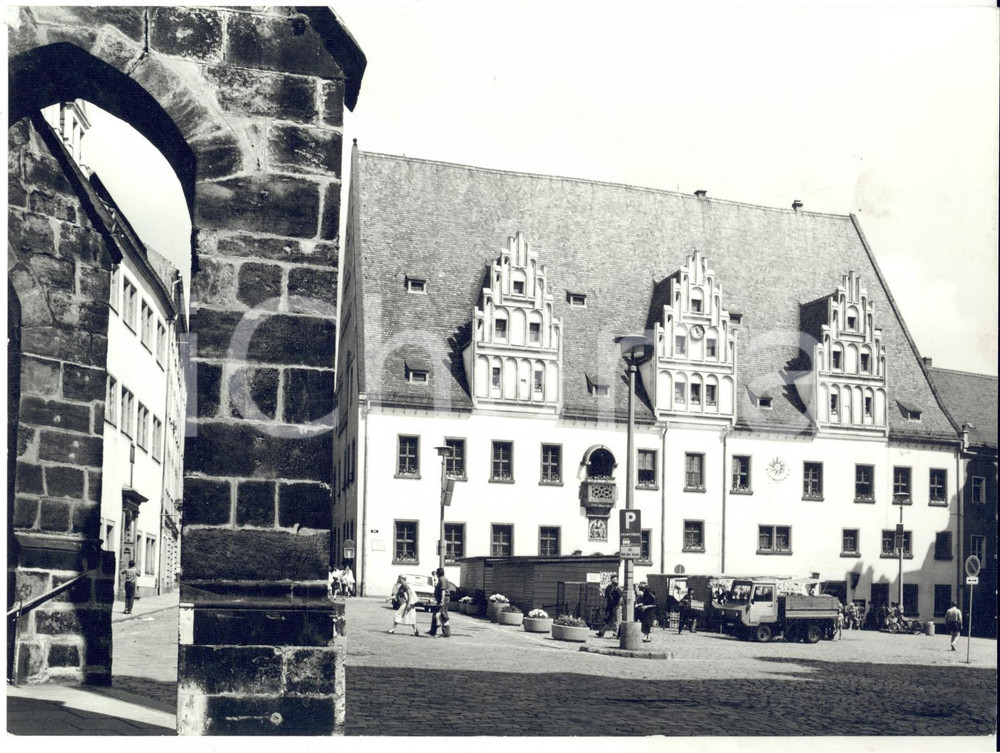 Fotografia d epoca originale 1970 ca MEISSEN D Veduta della piazza del mercato  RATHAUS Foto 24x18 cm 1