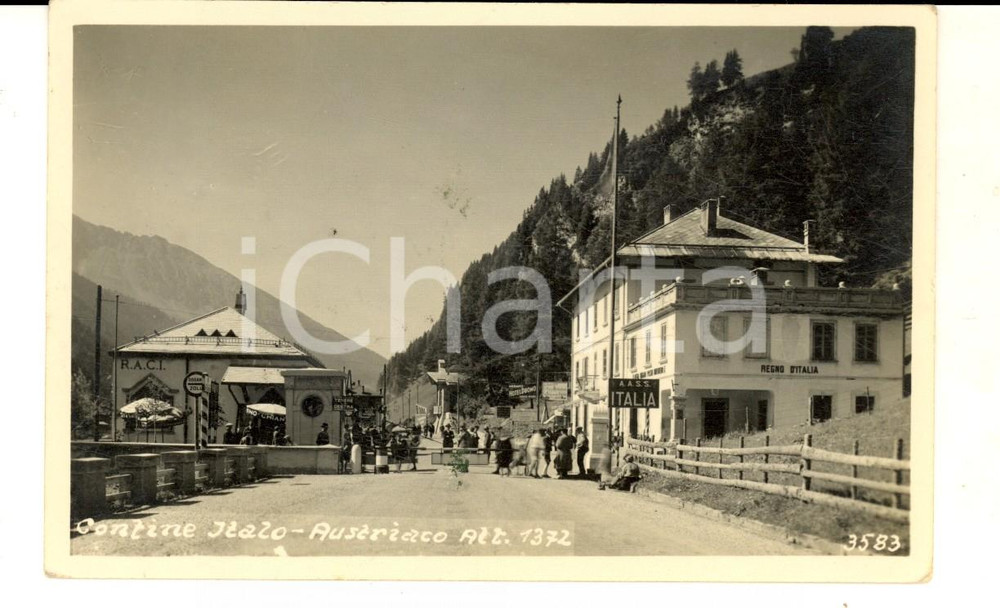 Cartolina originale da collezione 1938 BRENNERO Confine italoaustriaco Cartolina postale ANIMATA FP VG 1