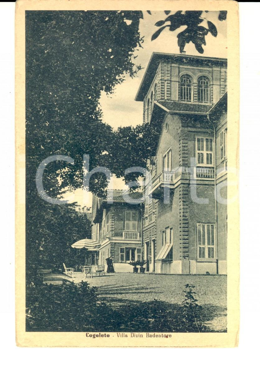 Cartolina originale da collezione 1942 COGOLETO GE Veduta della villa del DIVIN REDENTORE Cartolina FP NV 1