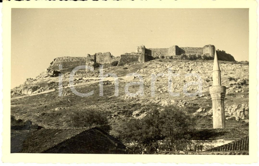 Fotografia d epoca originale 1941 WW2 ALBANIA Veduta della rocca di SCUTARI Foto cartolina RUEDI 1