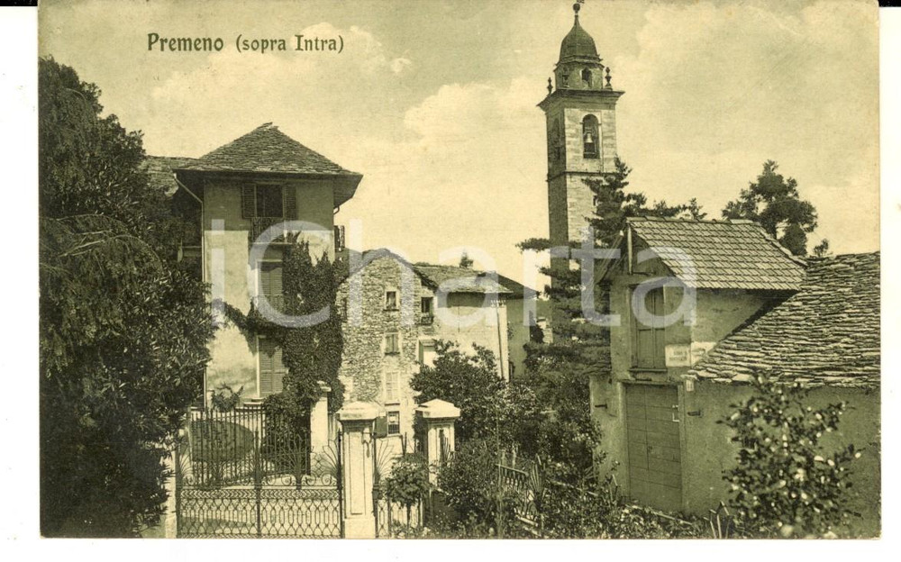 Cartolina originale da collezione 1914 PREMENO VB Scorcio pittoresco del centro Cartolina postale FP VG 1