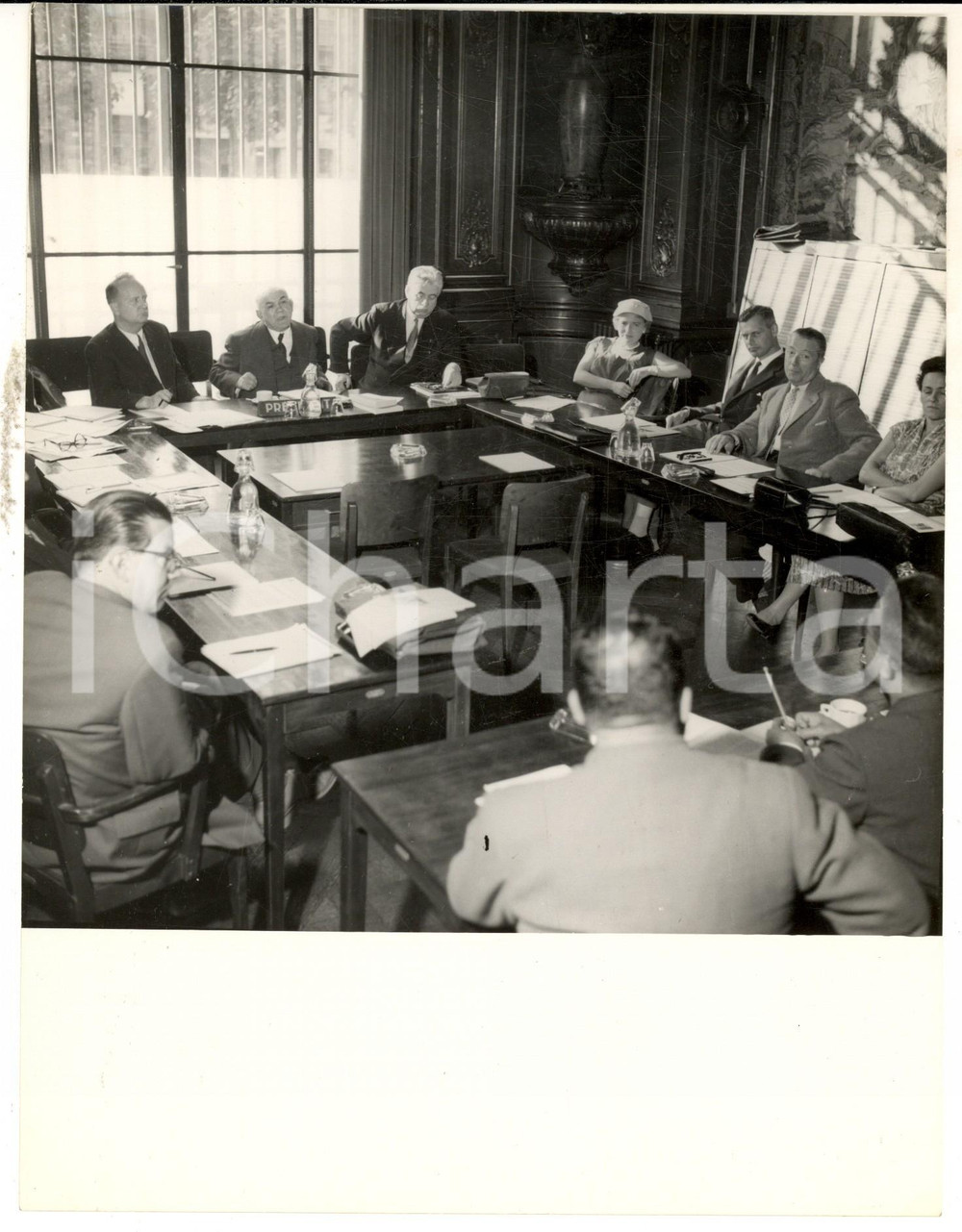 Fotografia d epoca originale 1956 PARIS UNESCO Riunione comitato esperti delle culture dell Asia Foto 18x24 1