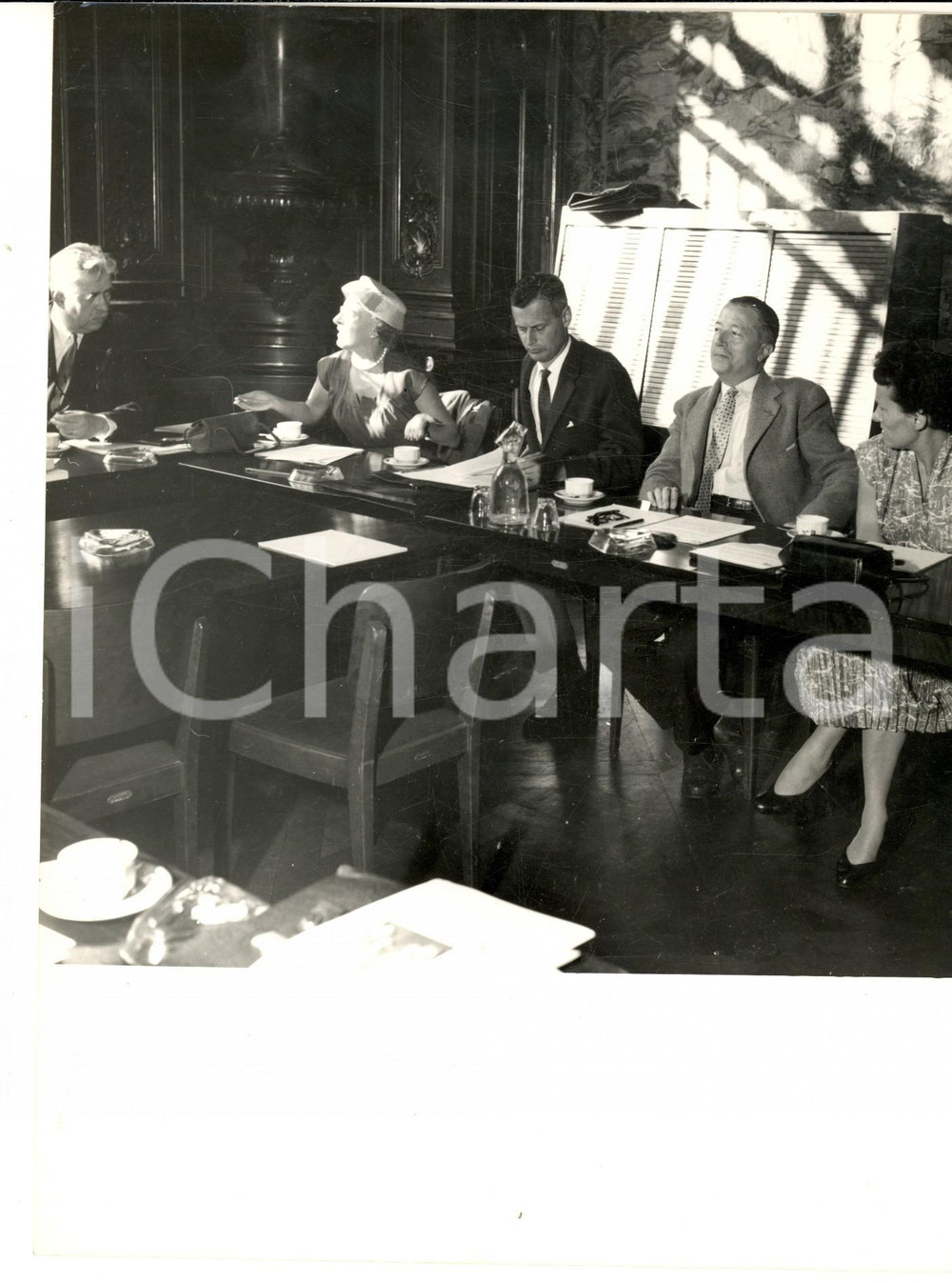 Fotografia d epoca originale 1956 PARIS UNESCO Riunione comitato esperti culture dell Asia a scuola Foto 1