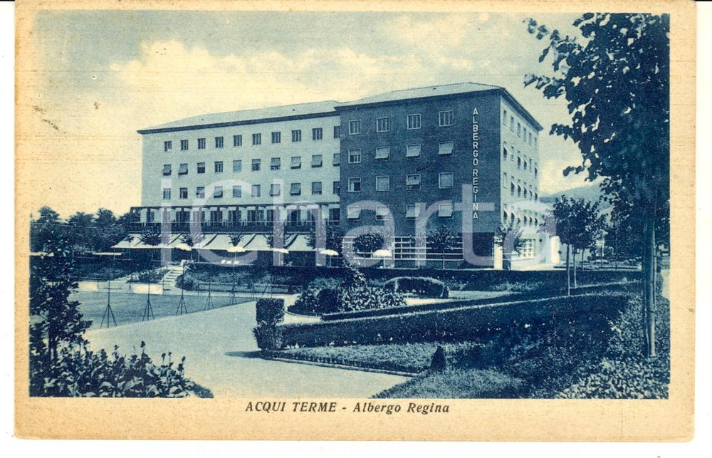 Cartolina originale da collezione 1949 ACQUI TERME AL Facciata dell Albergo REGINA Cartolina postale FP VG 1