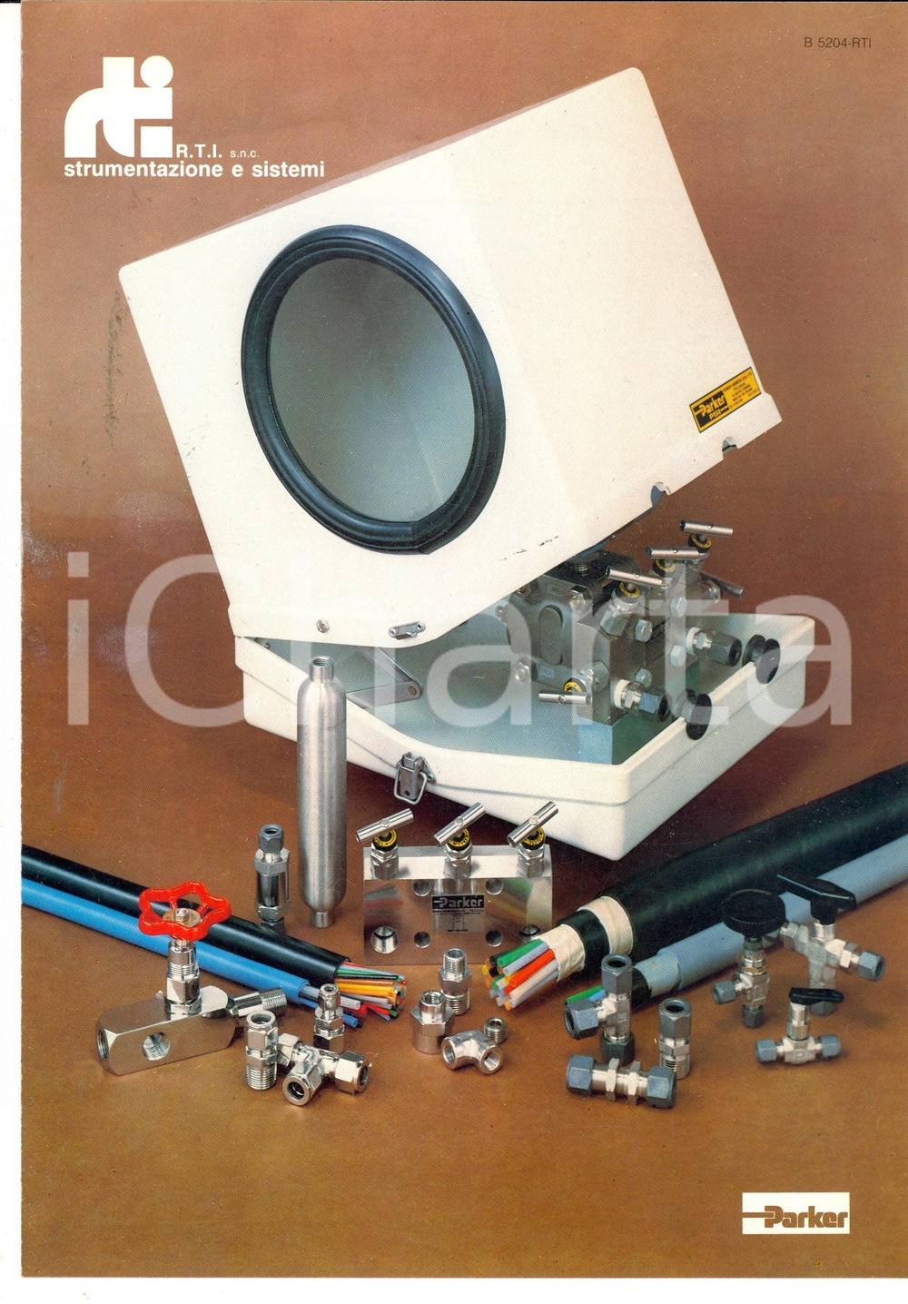 Materiale pubblicitario d’epoca 1975 ca MILANO Ditta RTI Strumentazione e sistemi Brochure ILLUSTRATA 4 pp. 1