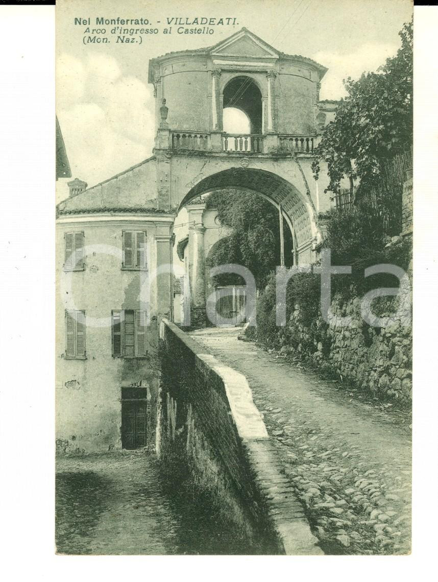 Cartolina originale da collezione 1930 VILLADEATI AL Arco d ingresso al castello Cartolina postale FP VG 1