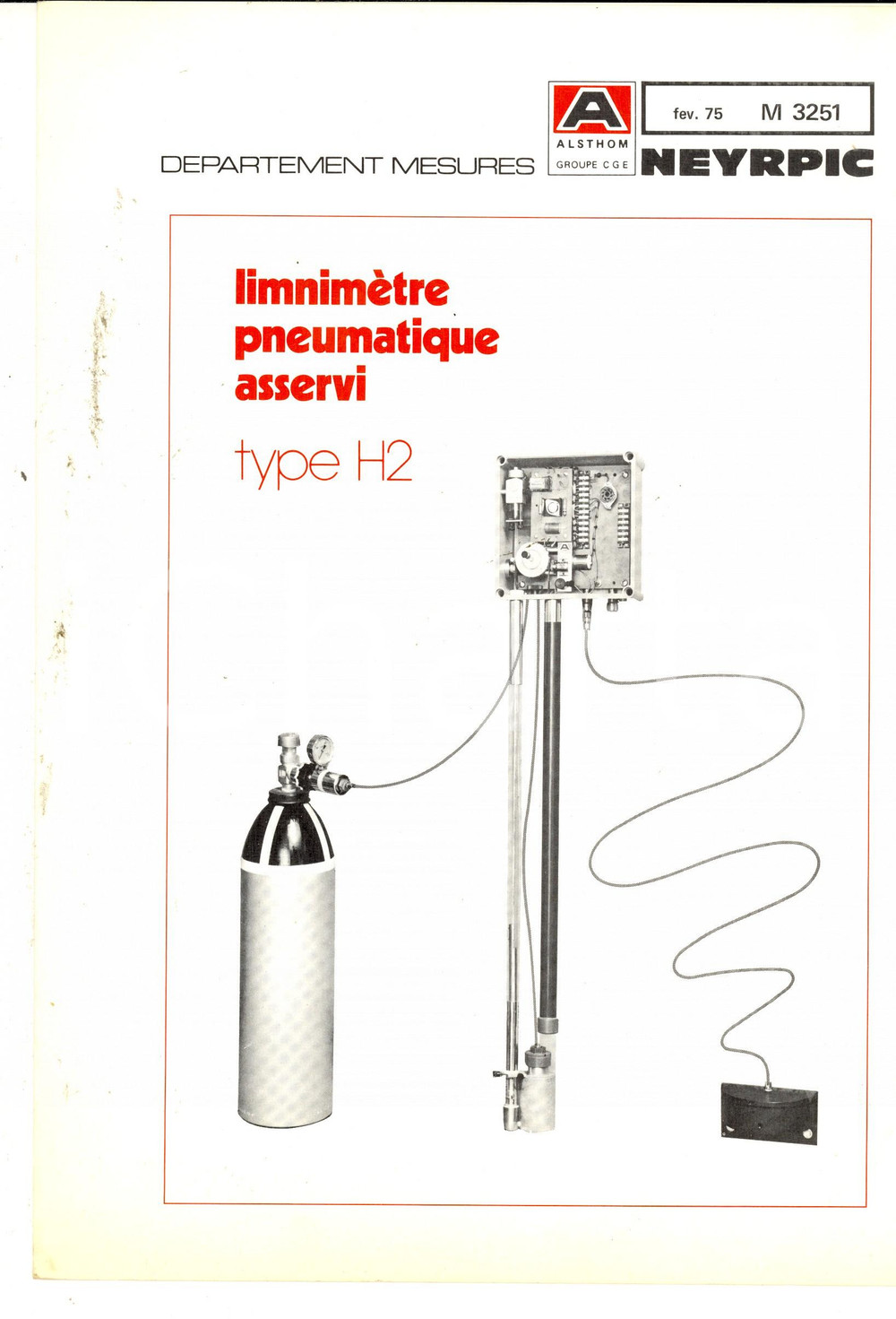 Materiale pubblicitario d’epoca 1975 GRENOBLE Ditta NEYRPIC Limnimètre pneumatique asservi Brochure ILLUSTRATA 1