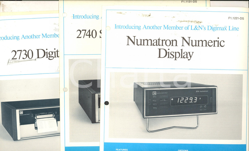 Materiale pubblicitario d’epoca 1975 MILANO LEEDS & NORTHRUP Digital printer  2740 scanner  Numatron 1