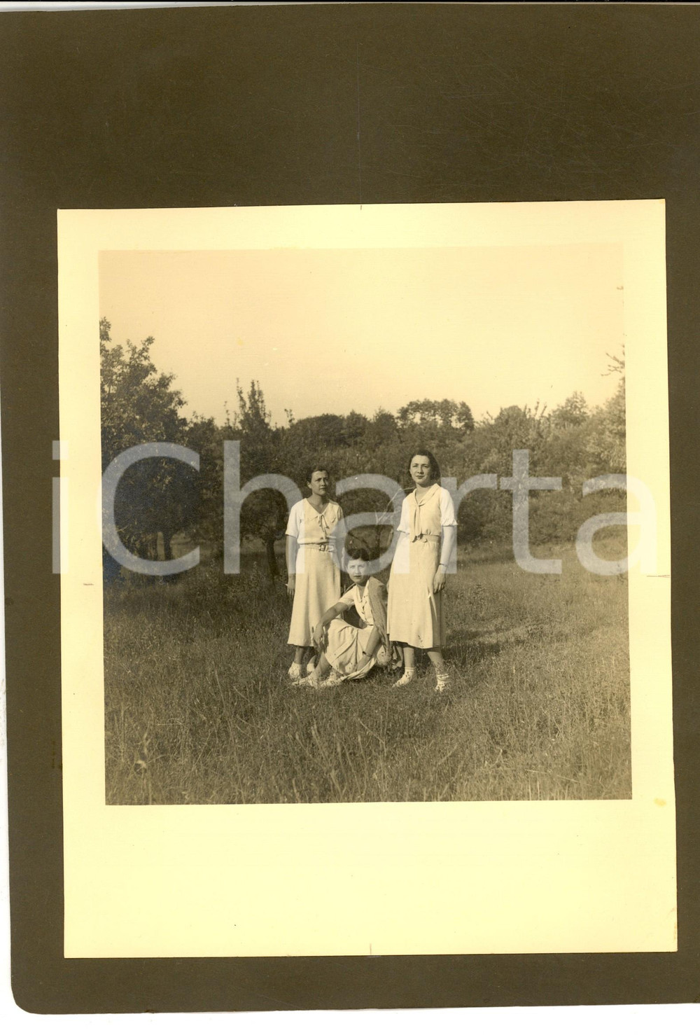 1950 ca AREA LIGURE (?) Ritratto di tre donne in campagna *Foto VINTAGE 21x30 cm