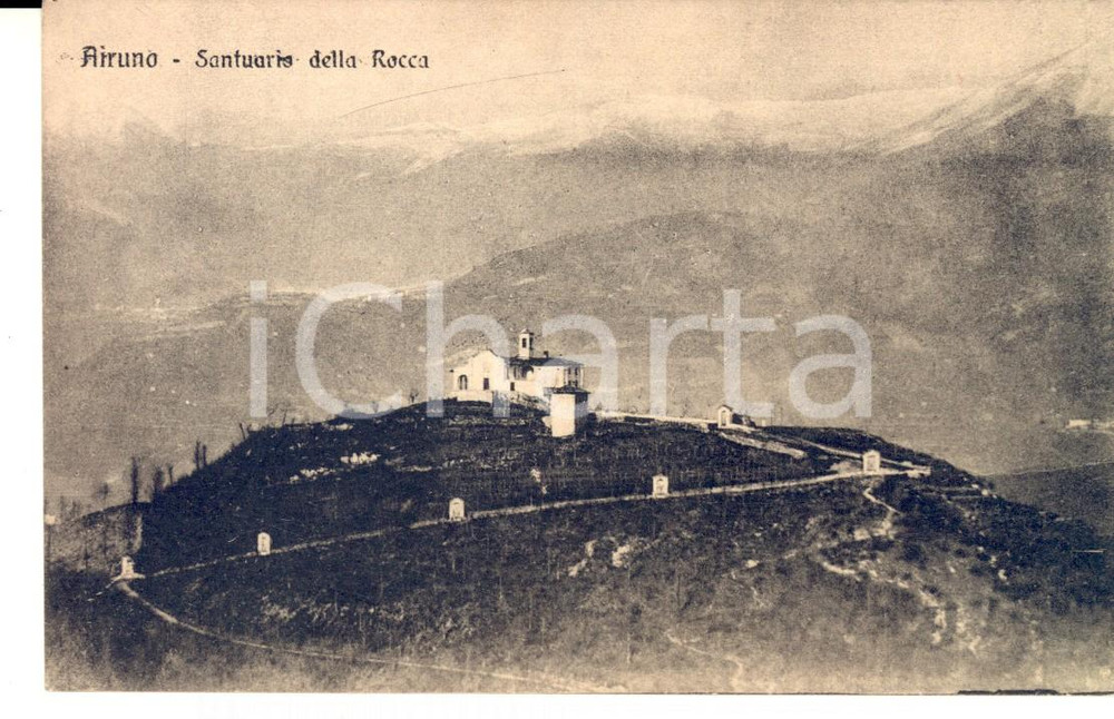 Cartolina originale da collezione 1920 ca AIRUNO LC Veduta del Santuario della Rocca Cartolina FP NV 1