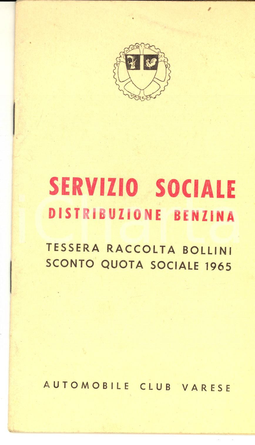Materiale pubblicitario d’epoca 1965 AUTOMOBILE CLUB VARESE Libretto raccolta bollini benzina VUOTO 1
