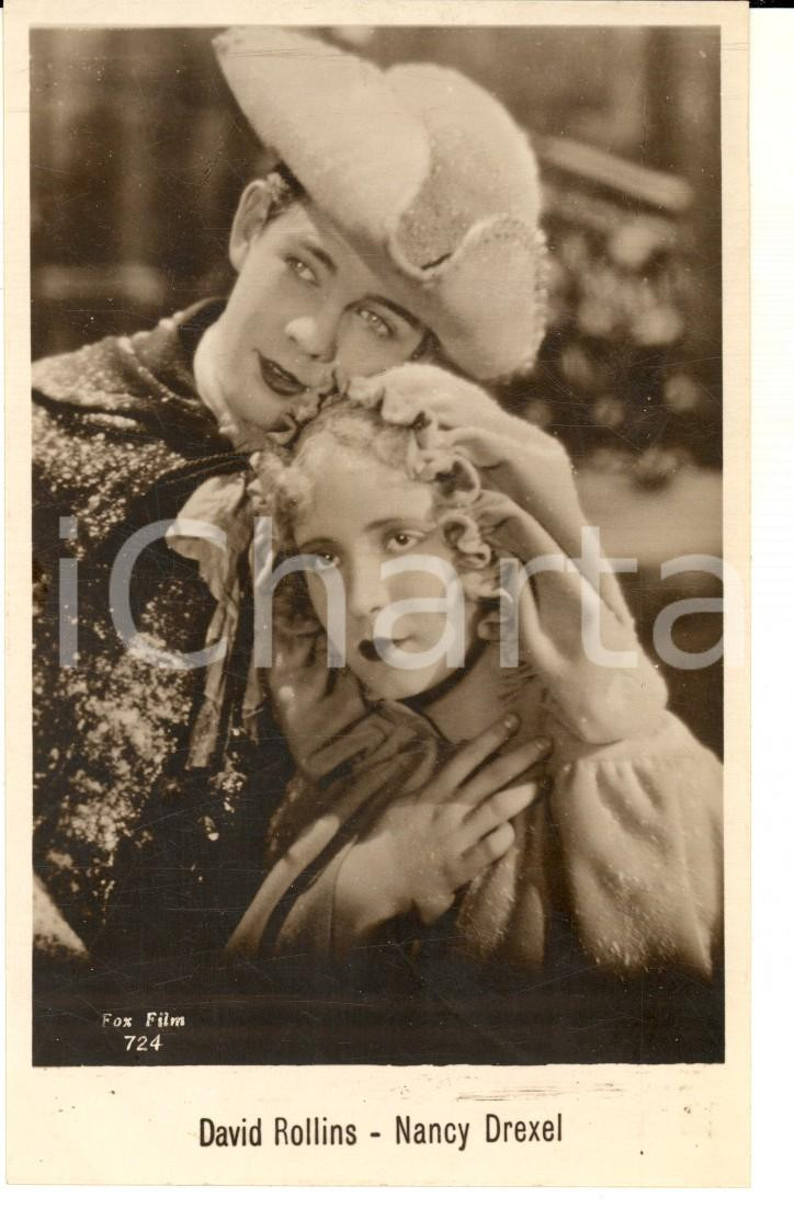 Cartolina originale da collezione 1920 ca CINEMA Ritratto di David ROLLINS e Nancy DREXEL Cartolina FOX FILM FP 1