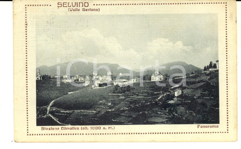 Cartolina originale da collezione 1921 SELVINO BG Veduta panoramica del paese Cartolina postale FP VG 1