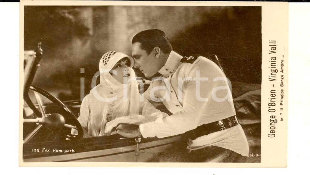 Cartolina originale da collezione 1930 CINEMA PRINCIPE SENZA AMORE George O BRIEN e Virginia VALLI Cartolina FP 1