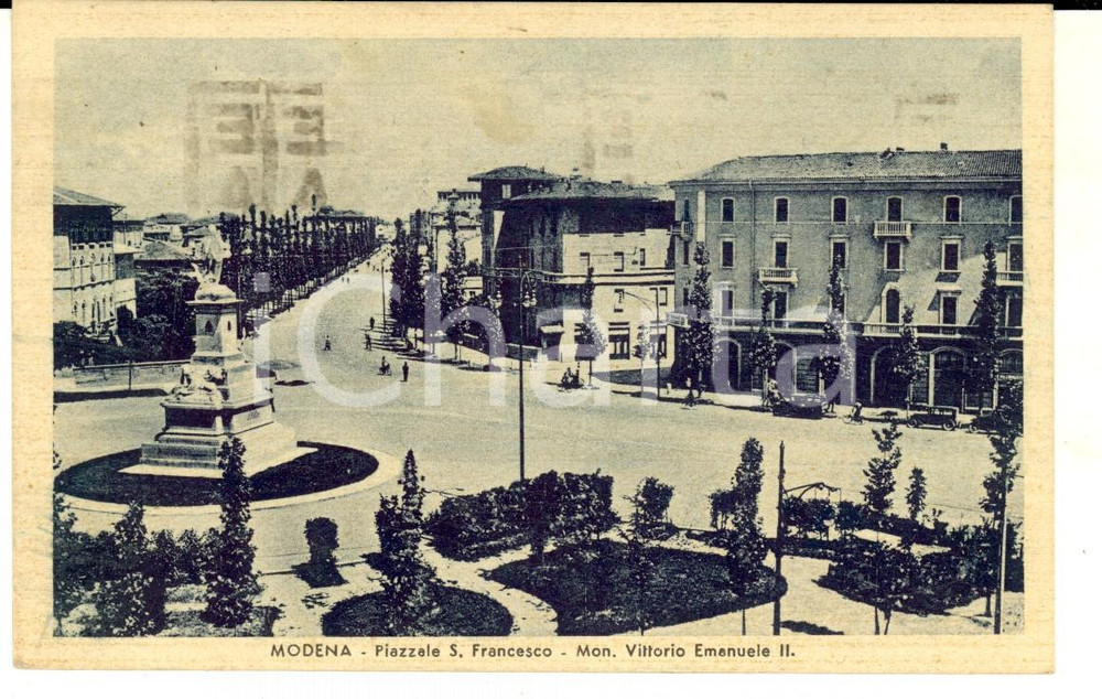 1941 MODENA Piazzale S. FRANCESCO e monumento *Cartolina postale FP VG