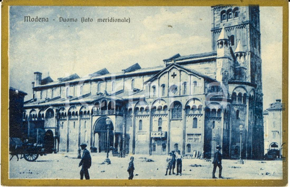 Cartolina originale da collezione 1930 ca MODENA Duomo visto dal lato meridionale Cartolina ANIMATA FP NV 1