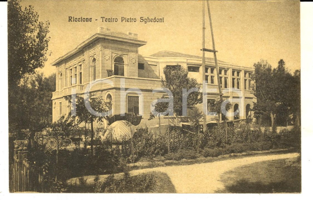 Cartolina originale da collezione 1920 RICCIONE RN Teatro Pietro SGHEDONI Cartolina postale FP NV 1