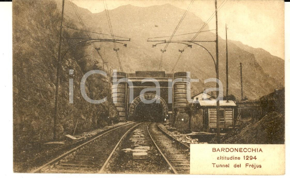 Cartolina originale da collezione 1915 ca BARDONECCHIA TO Veduta del tunnel del FREJUS Cartolina FP NV 1