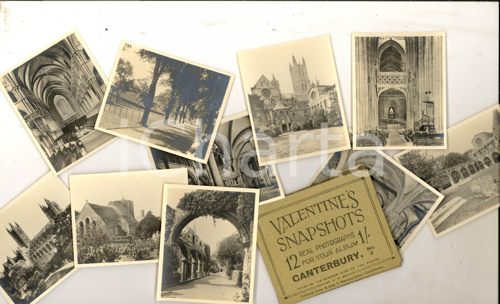 Materiale pubblicitario d’epoca 1950 ca CANTERBURY Valentine s snapshot  12 foto seriali Turismo VINTAGE 1