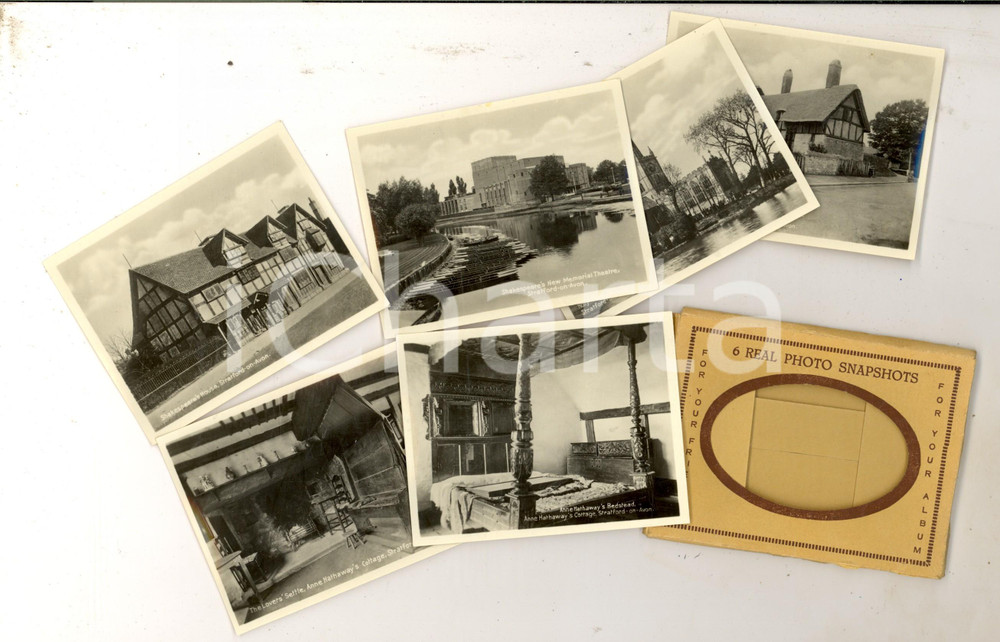 Materiale pubblicitario d’epoca 1950 ca STRATFORDONAVON UK Photo snapshots  6 foto seriali Turismo VINTAGE 1