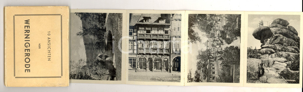 Materiale pubblicitario d’epoca 1964 WERNIGERODE D Libretto a organino 10 vedute TURISMO VINTAGE 1