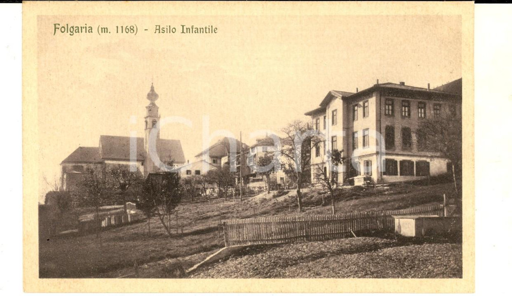 Cartolina originale da collezione 1920 ca FOLGARIA TN Asilo infantile Cartolina postale VINTAGE FP NV 1