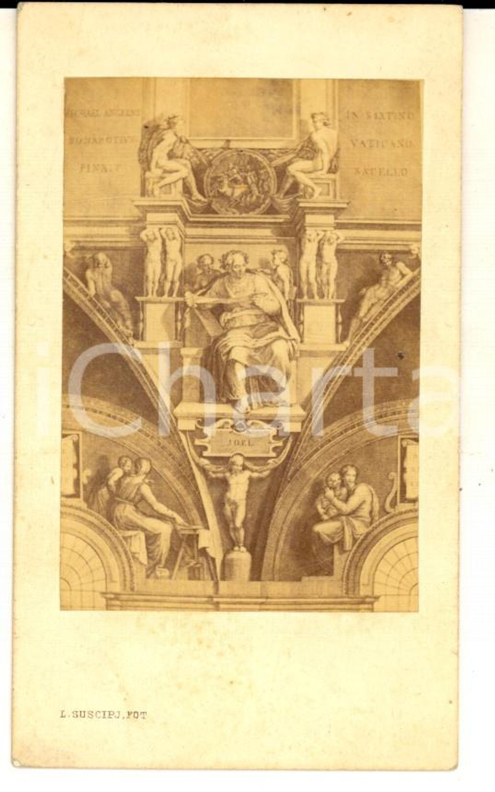 1870 ca Michelangelo CAPPELLA SISTINA Gioele *Foto Lorenzo SUSCIPJ CDV