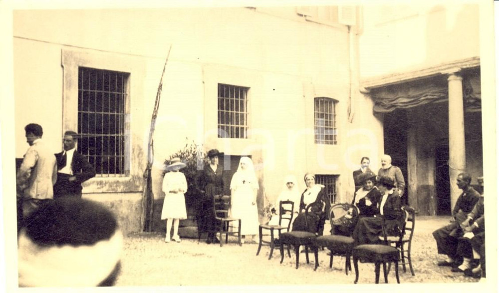1918 WW1 AREA LOMBARDA Cerimonia con CROCEROSSINE per feriti in guerra *Foto