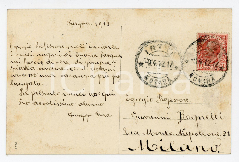 Cartolina originale da collezione 1912 BUREGLIO VB Panorama del paese Cartolina Giuseppe autografo 1