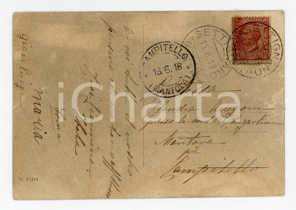 Cartolina originale da collezione 1918 FIRENZE SETTIGNANO Panorama Cartolina famiglia contessa Claudia ARRIGONI 1