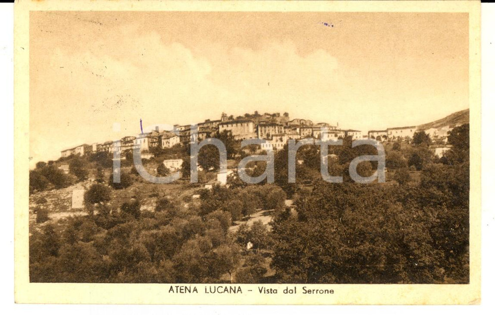 Cartolina originale da collezione 1956 ATENA LUCANA SA Vista dal SERRONE Cartolina postale FP VG 1