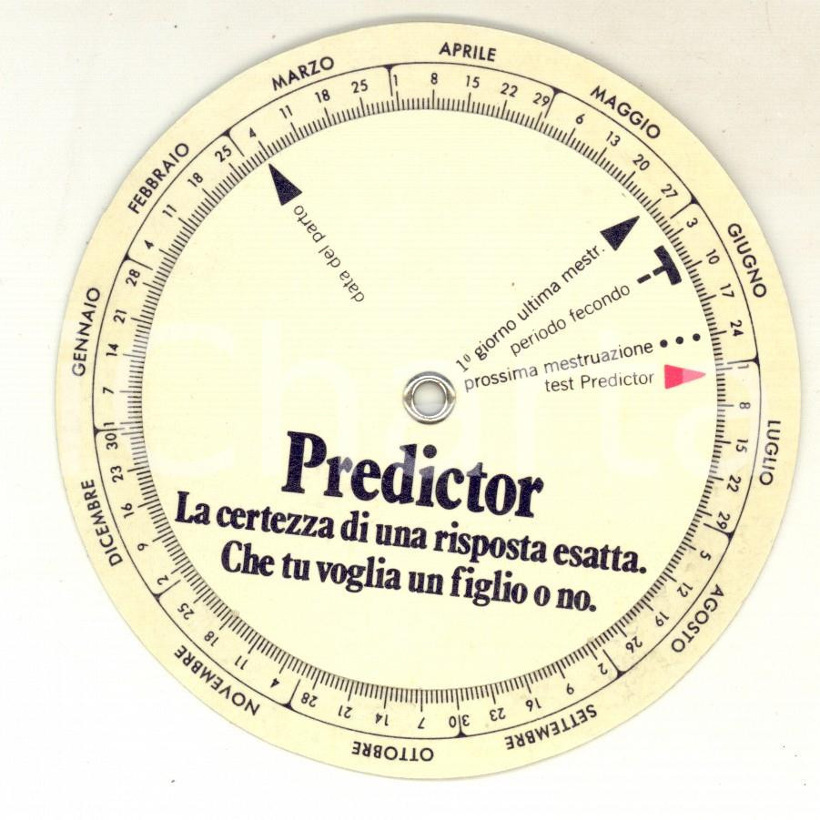 Materiale pubblicitario d’epoca 1970 ca PREDICTOR Disco di gravidanza pubblicitario VINTAGE 10 cm 1