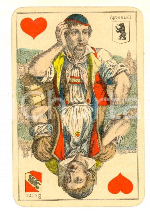 Materiale pubblicitario d’epoca 1910 ca BERNE / APPENZELL Carta da gioco VINTAGE  GENEVE 1