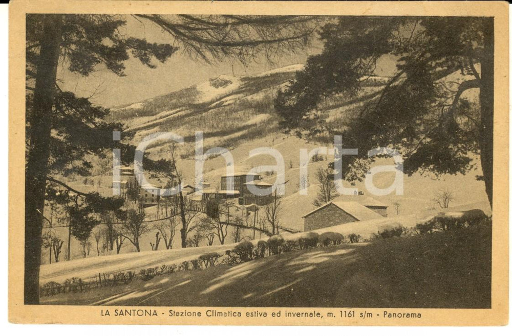 Cartolina originale da collezione 1930 ca LA SANTONA MO Veduta panoramica innevata Cartolina postale FP NV 1
